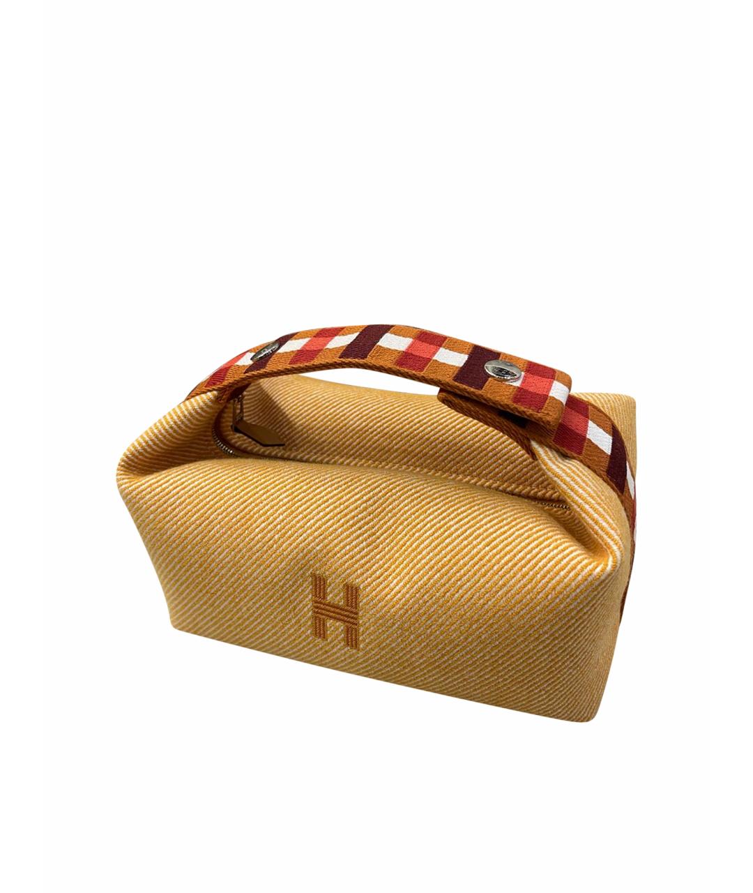 HERMES Горчичная шерстяная пляжная сумка, фото 1