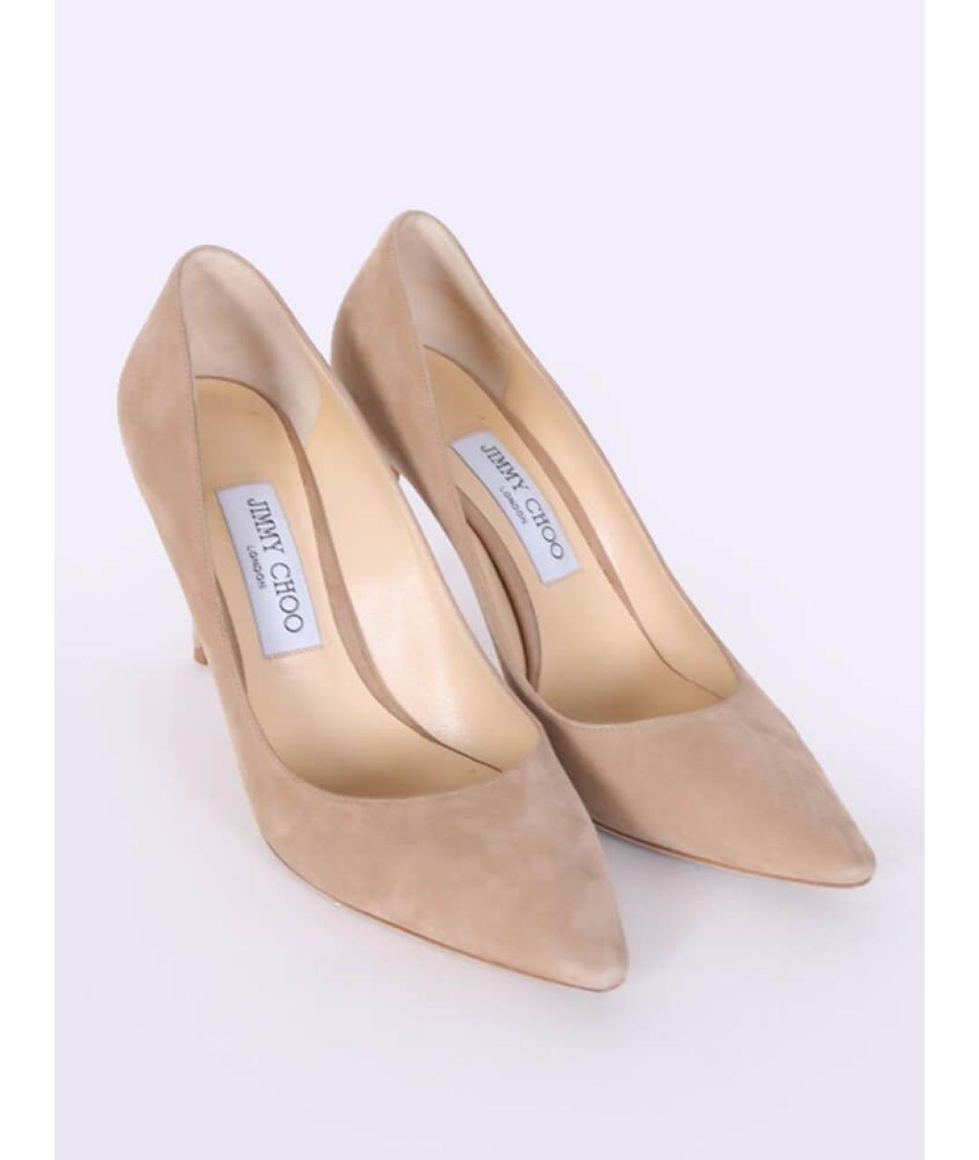 JIMMY CHOO Бежевые замшевые туфли, фото 2