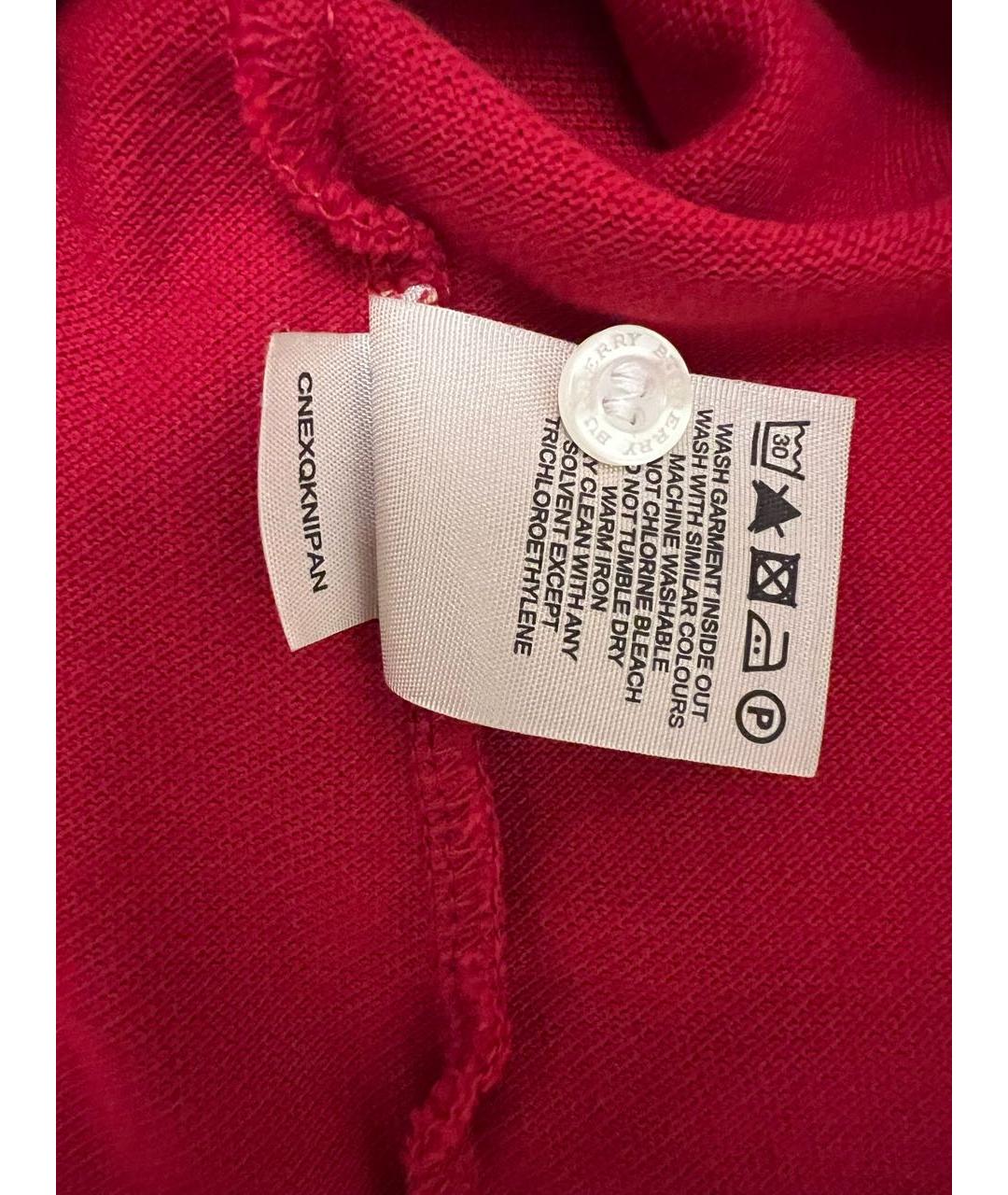 BURBERRY Красная хлопковая футболка, фото 6