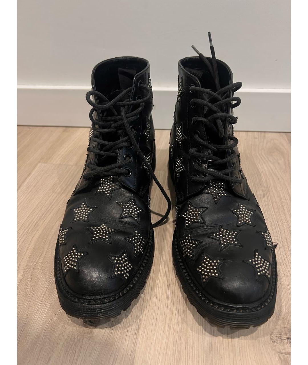 SAINT LAURENT Черные кожаные ботинки, фото 2
