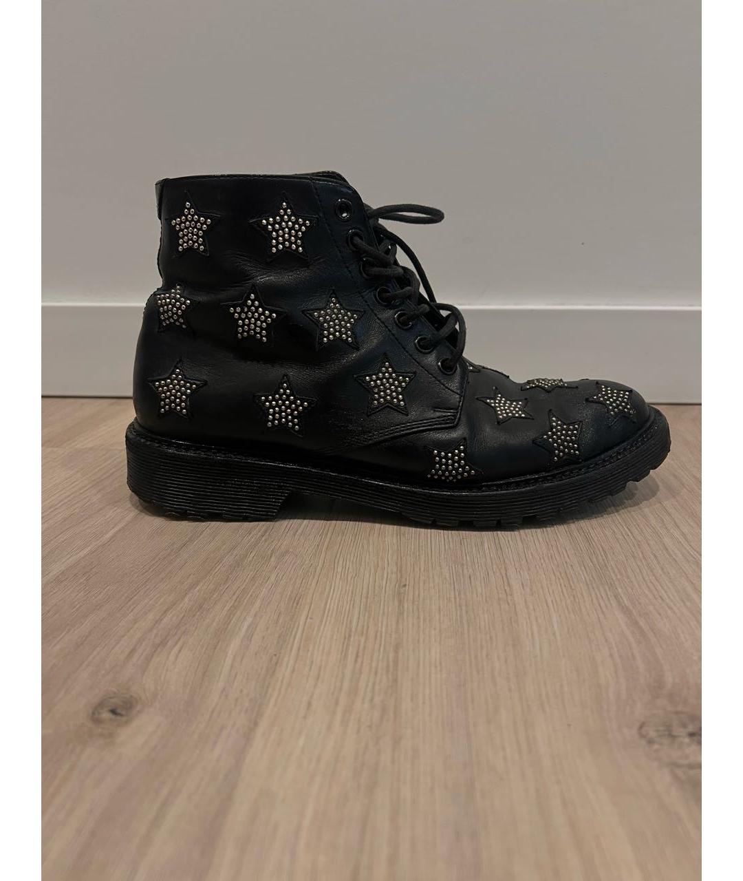 SAINT LAURENT Черные кожаные ботинки, фото 7