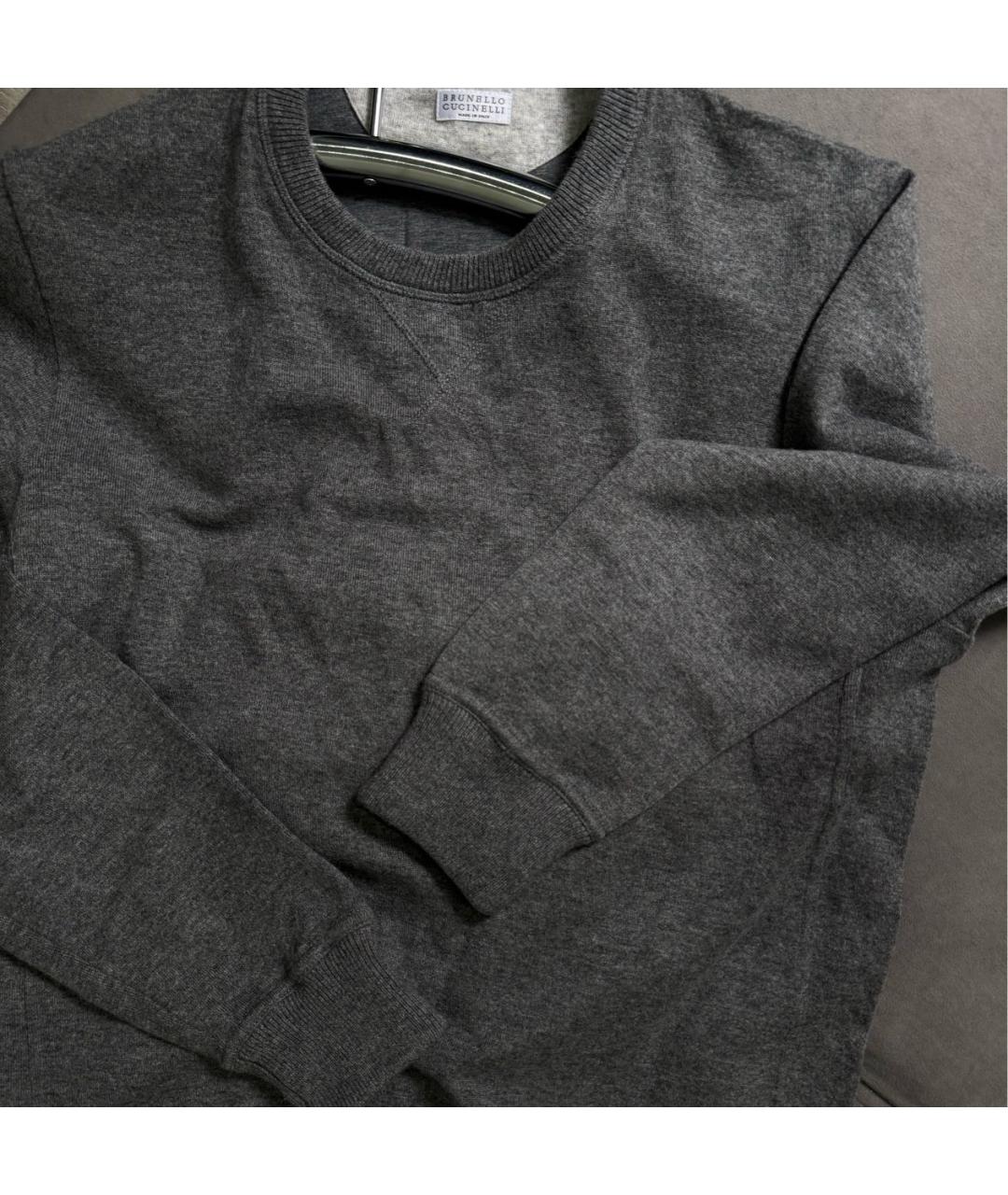 BRUNELLO CUCINELLI Антрацитовый кашемировый джемпер / свитер, фото 5