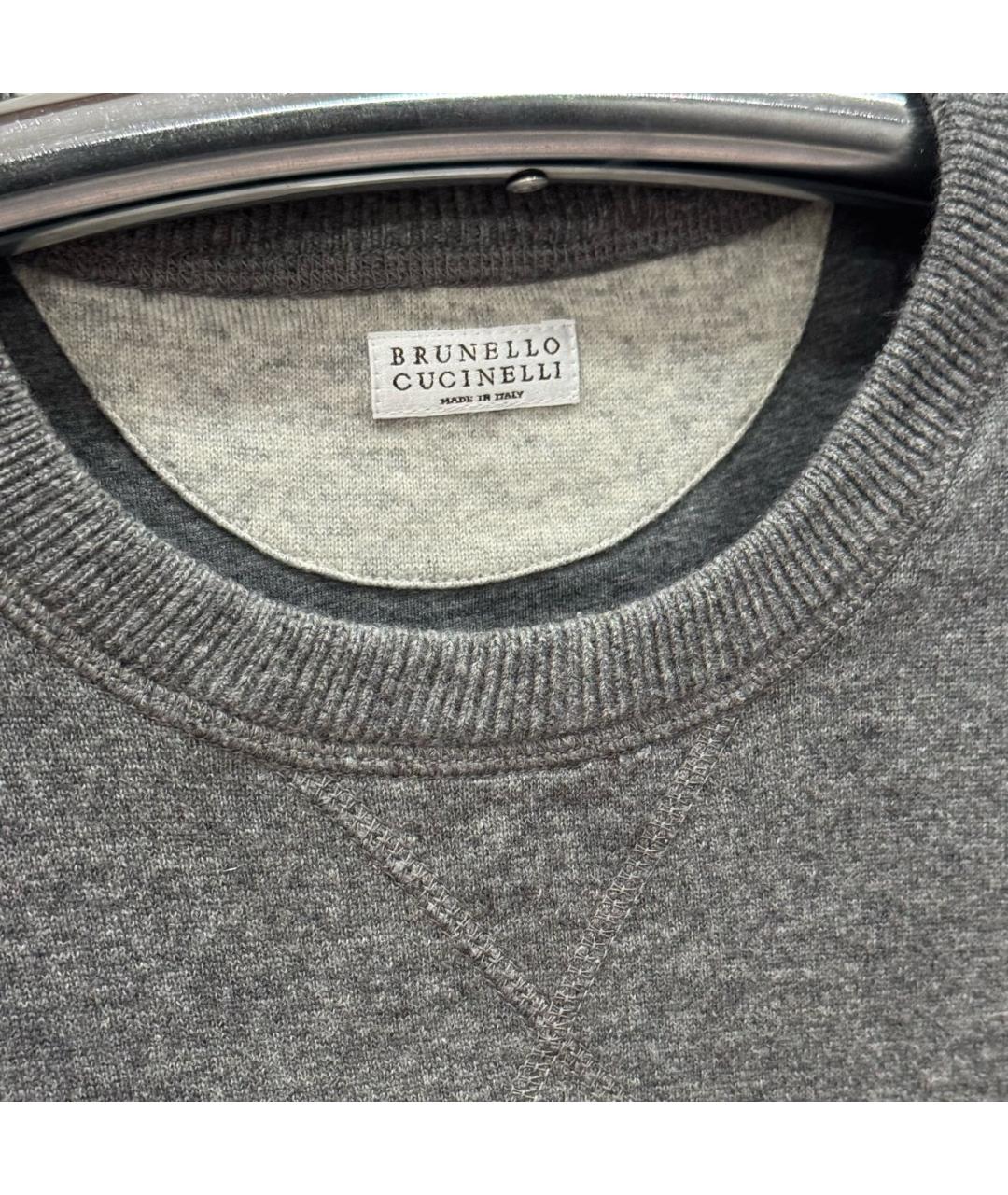 BRUNELLO CUCINELLI Антрацитовый кашемировый джемпер / свитер, фото 3