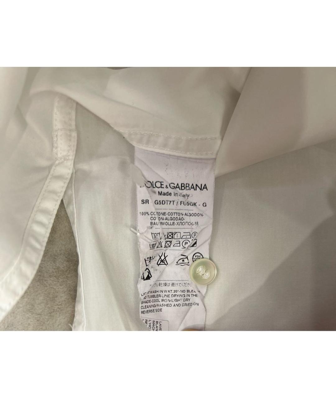 DOLCE&GABBANA Белая хлопковая рубашка, фото 7