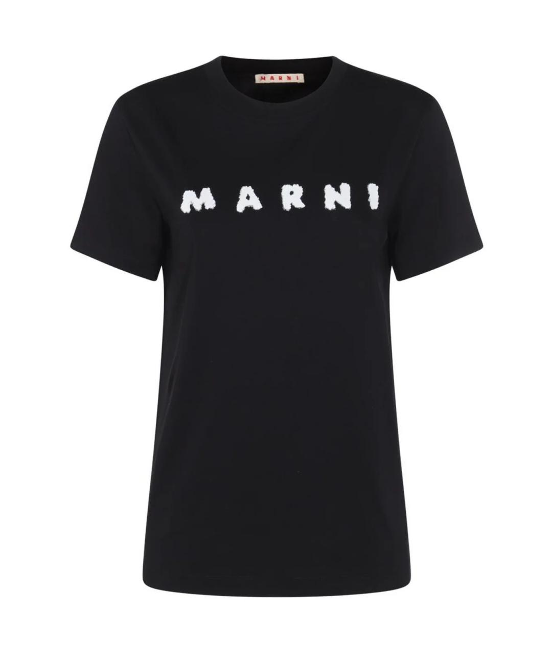 MARNI Черная хлопковая футболка, фото 1