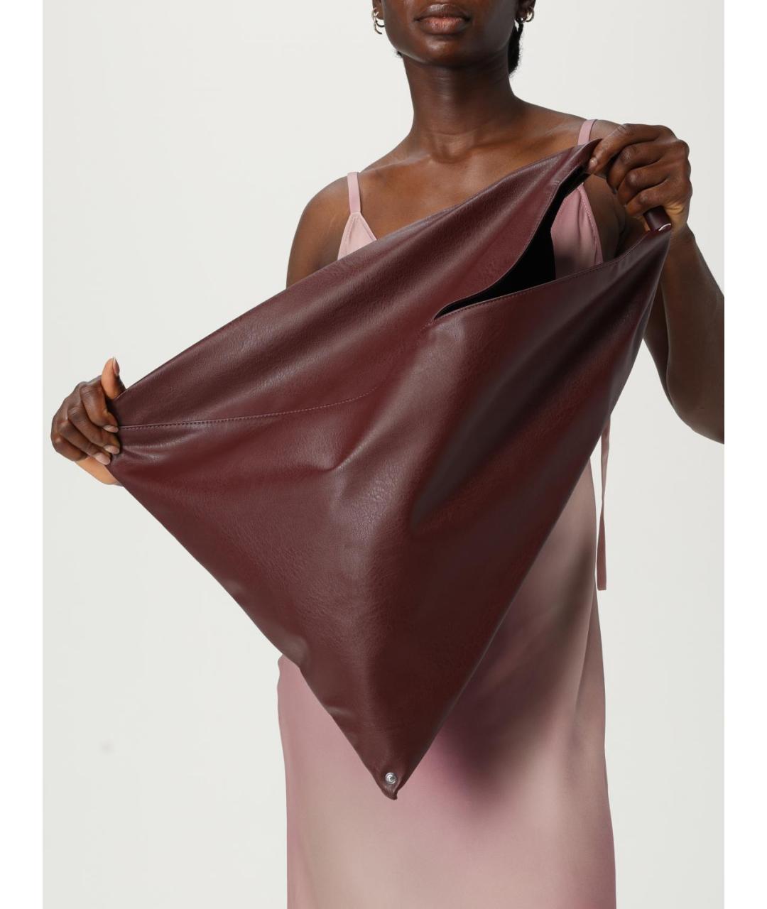 MM6 MAISON MARGIELA Бордовая кожаная сумка через плечо, фото 2