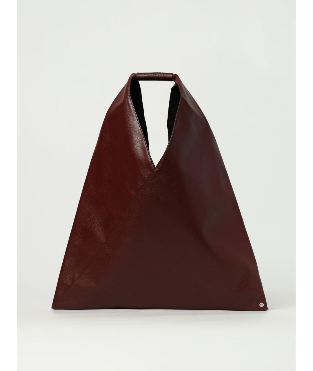 MM6 MAISON MARGIELA Бордовая кожаная сумка через плечо, фото 6