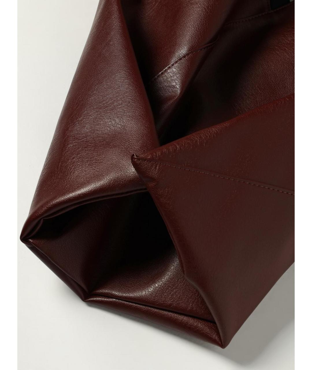 MM6 MAISON MARGIELA Бордовая кожаная сумка через плечо, фото 4