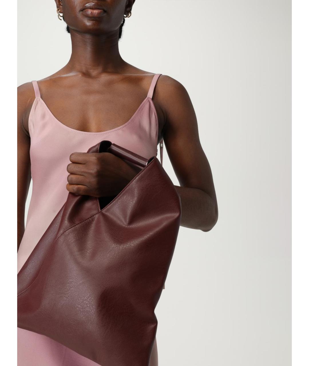 MM6 MAISON MARGIELA Бордовая сумка тоут из искусственной кожи, фото 2