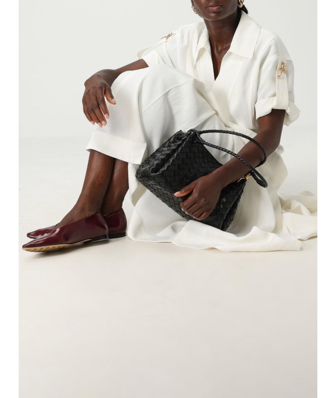 BOTTEGA VENETA Черная кожаная сумка тоут, фото 2