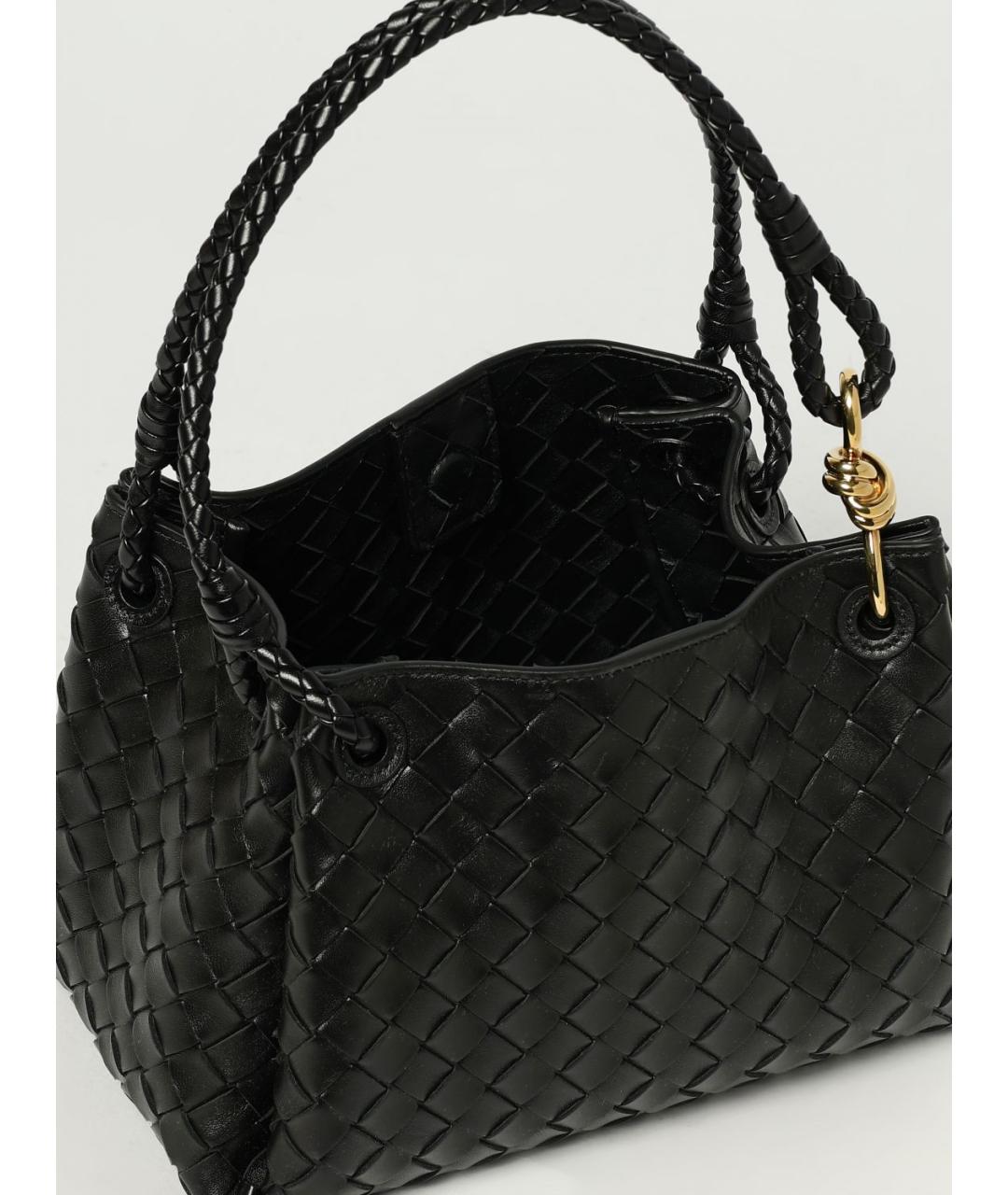 BOTTEGA VENETA Черная кожаная сумка тоут, фото 5