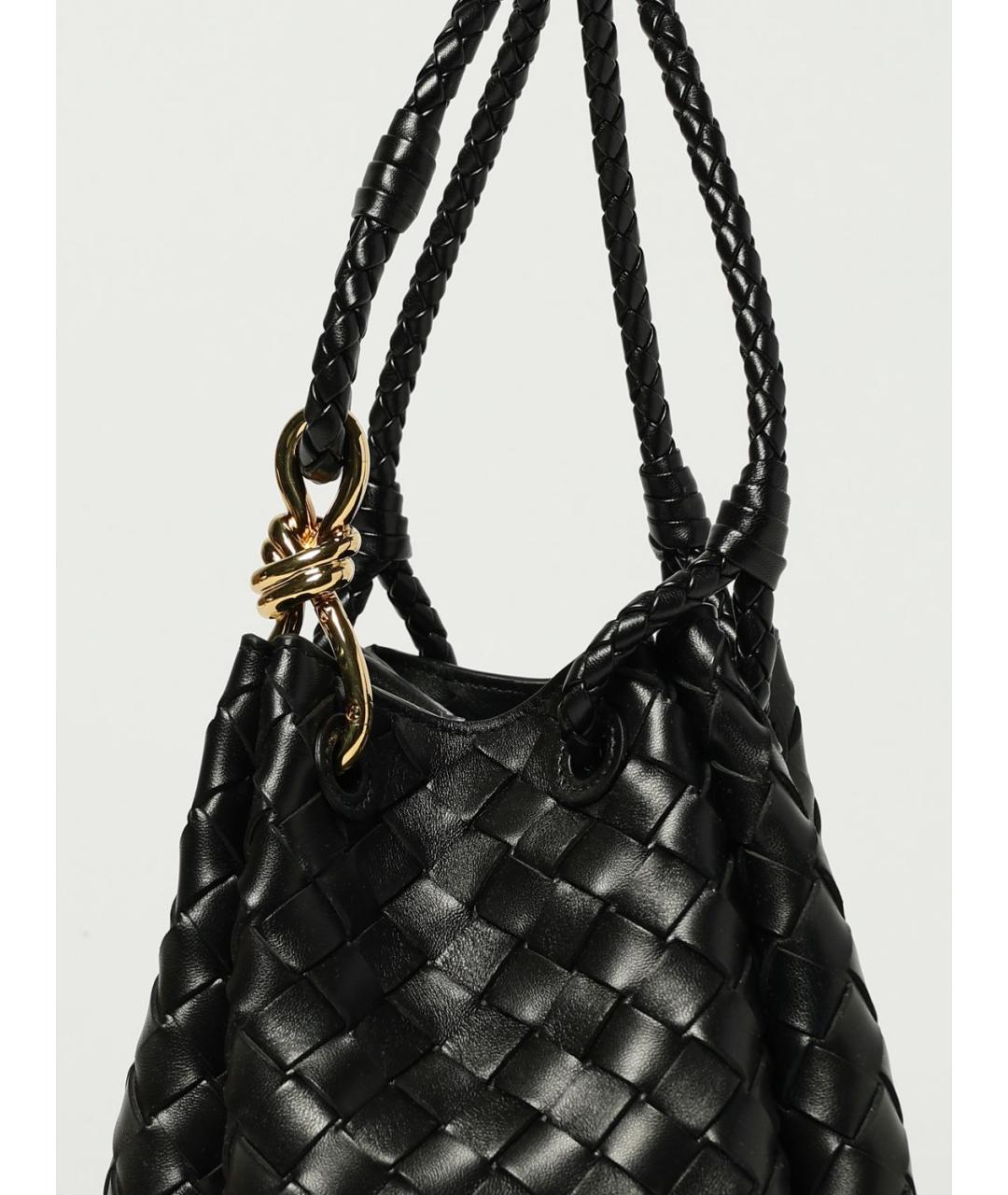 BOTTEGA VENETA Черная кожаная сумка тоут, фото 4