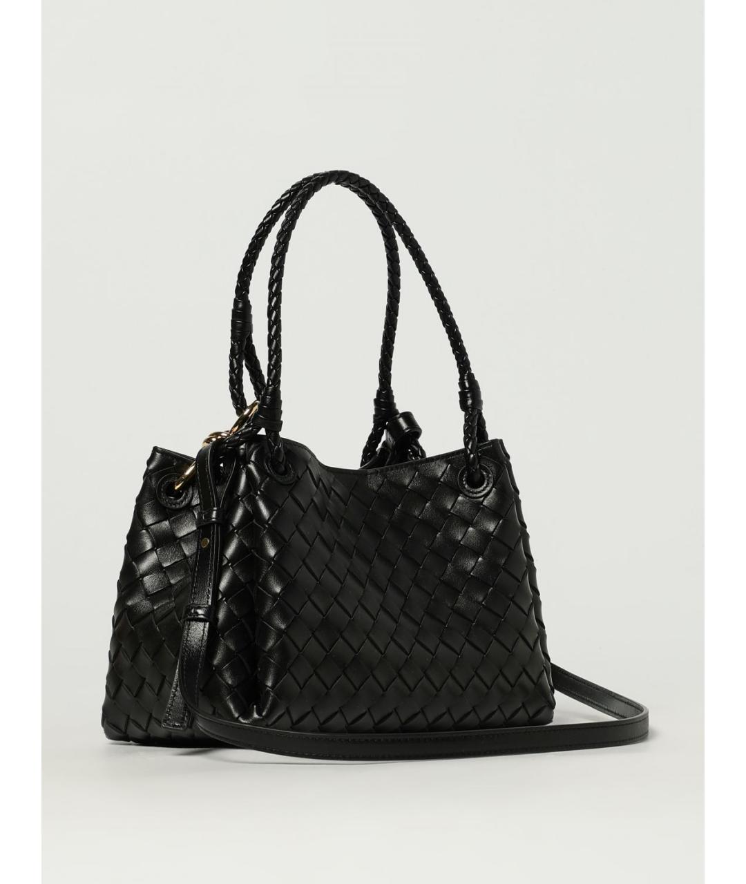 BOTTEGA VENETA Черная кожаная сумка тоут, фото 3