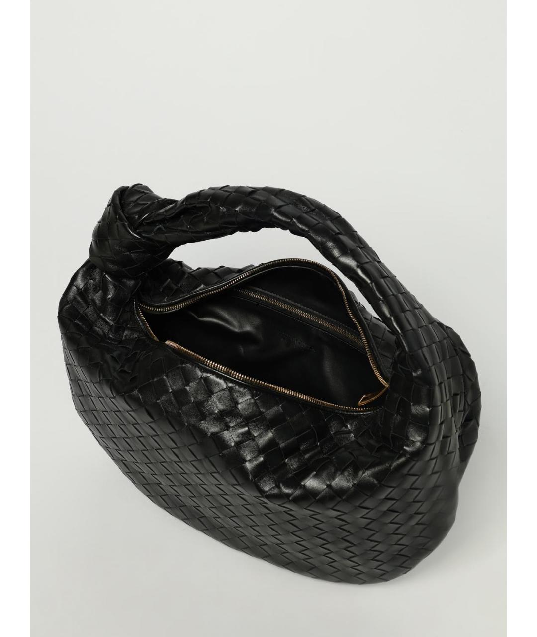 BOTTEGA VENETA Черная кожаная сумка через плечо, фото 5