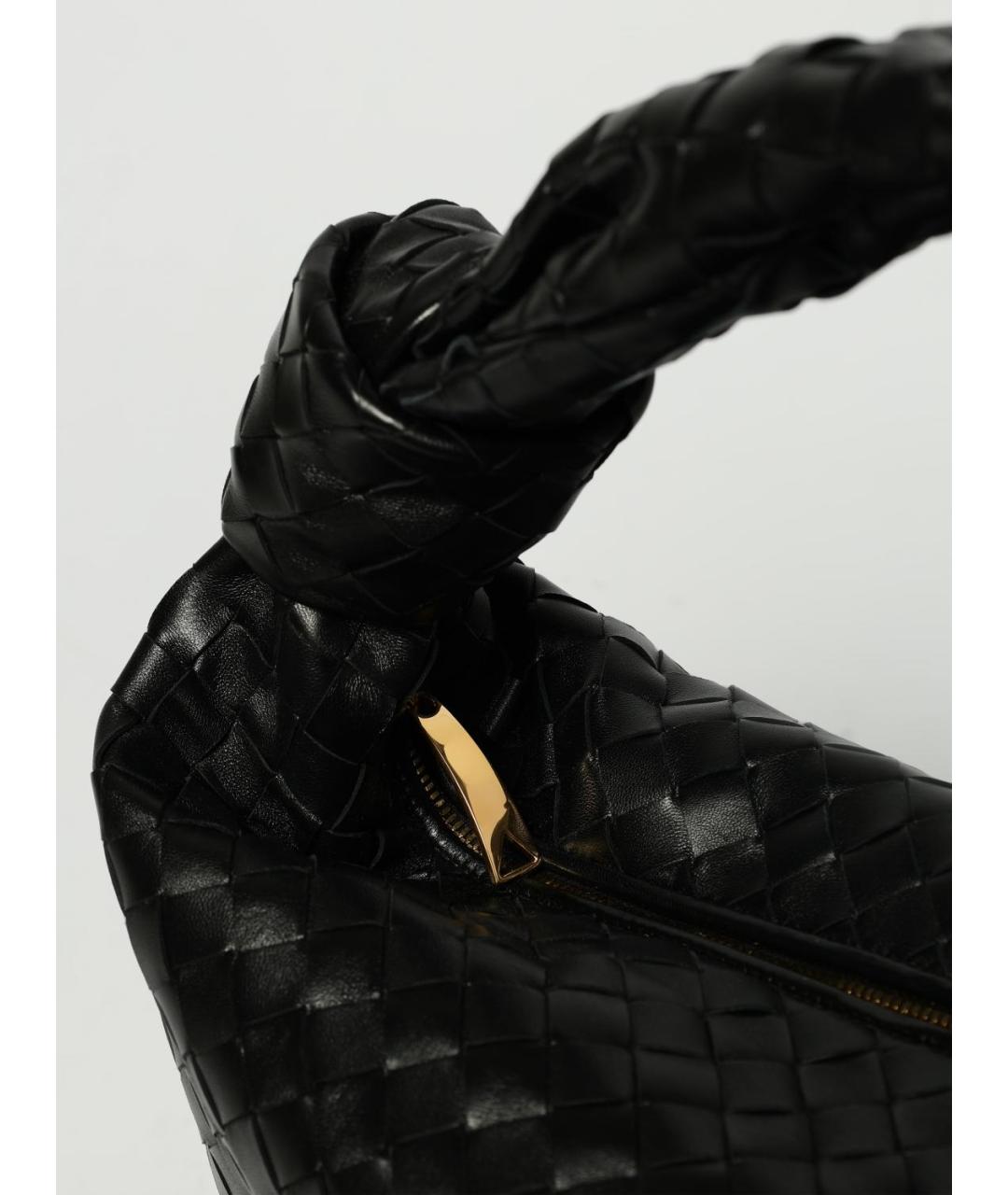 BOTTEGA VENETA Черная кожаная сумка через плечо, фото 4