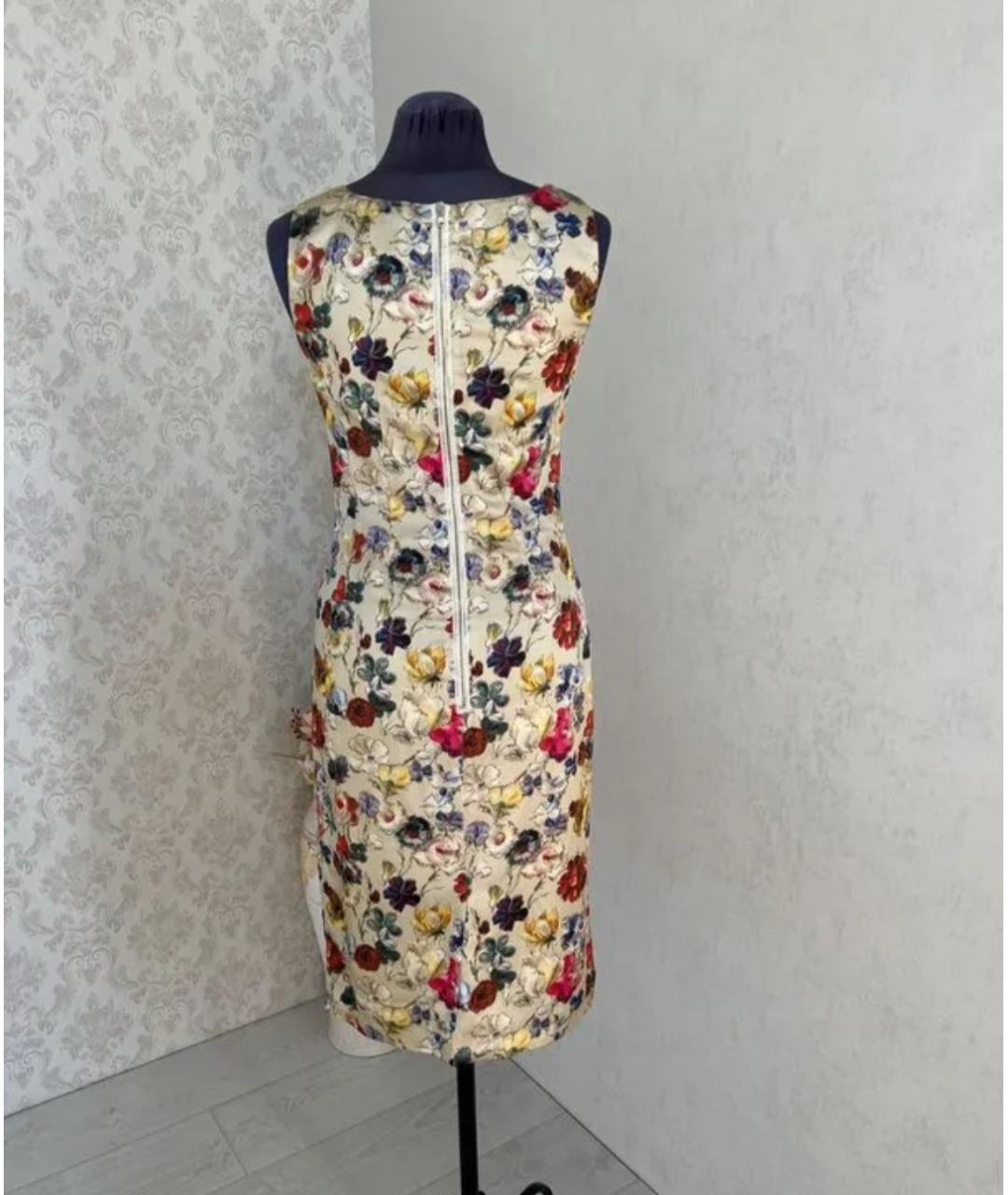 DOLCE&GABBANA Бежевое шелковое коктейльное платье, фото 2