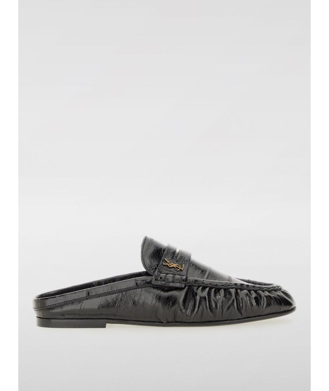 SAINT LAURENT Черные кожаные мюли, фото 5