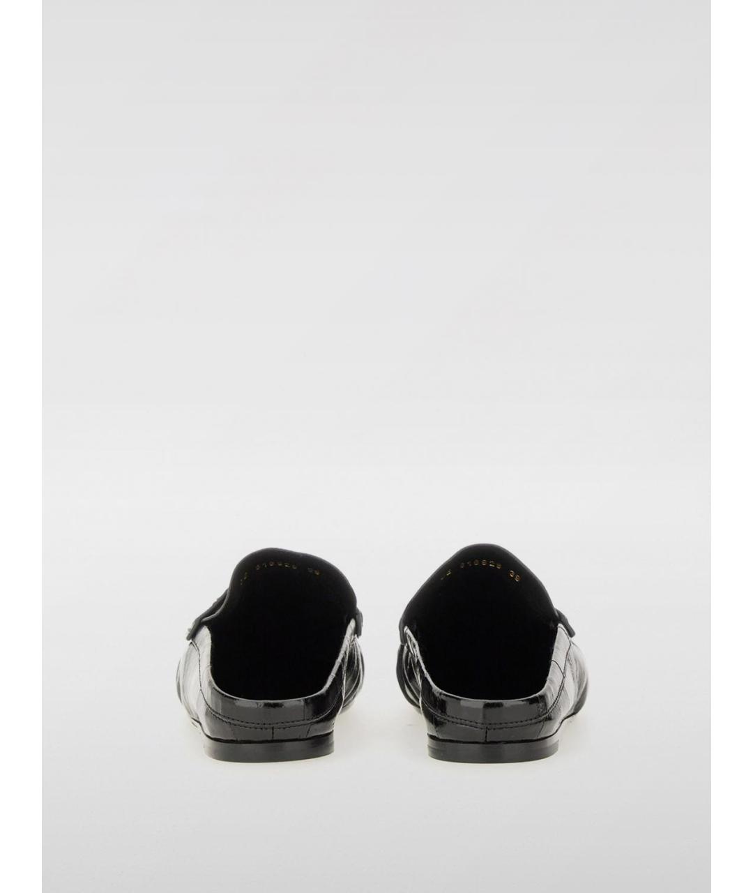 SAINT LAURENT Черные кожаные мюли, фото 3