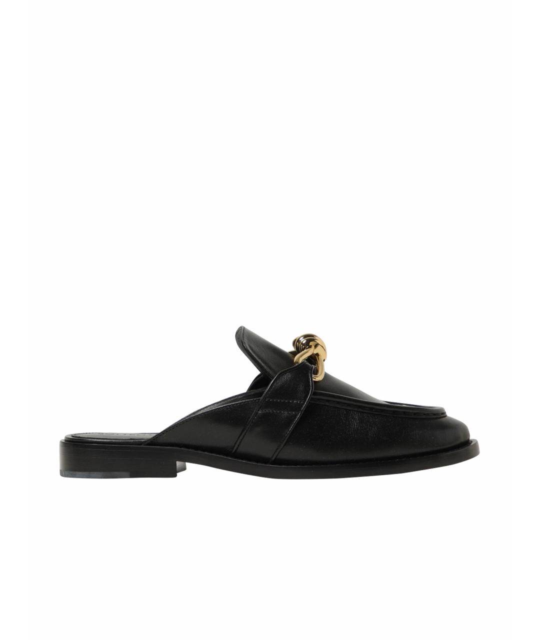 BOTTEGA VENETA Черные кожаные мюли, фото 1