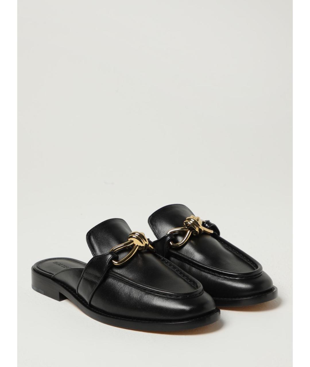 BOTTEGA VENETA Черные кожаные мюли, фото 2