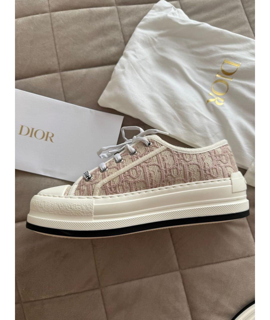 CHRISTIAN DIOR Розовые текстильные кеды, фото 4