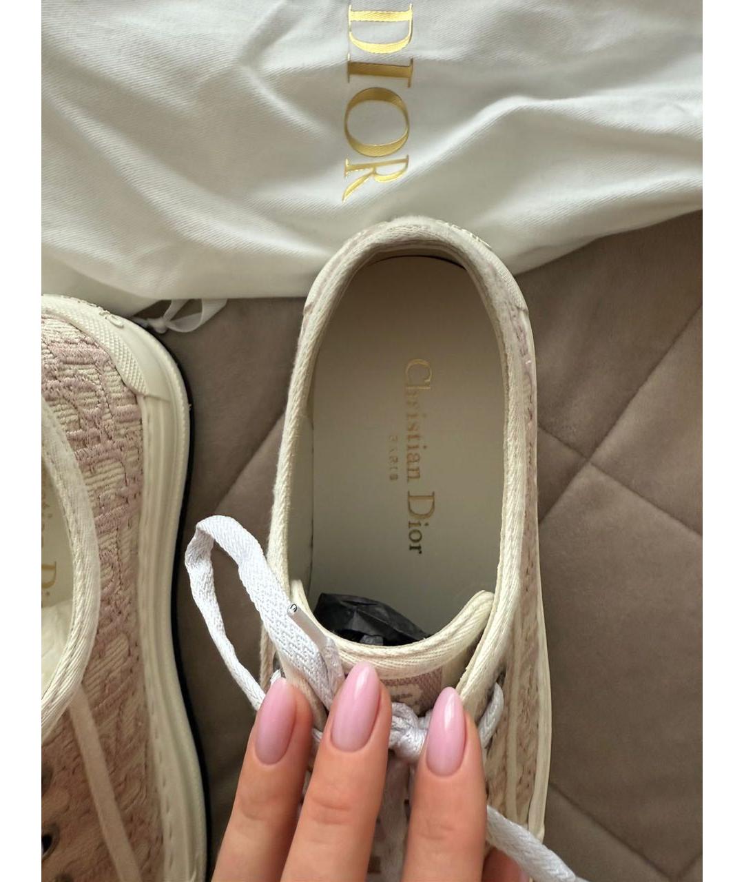 CHRISTIAN DIOR Розовые текстильные кеды, фото 5