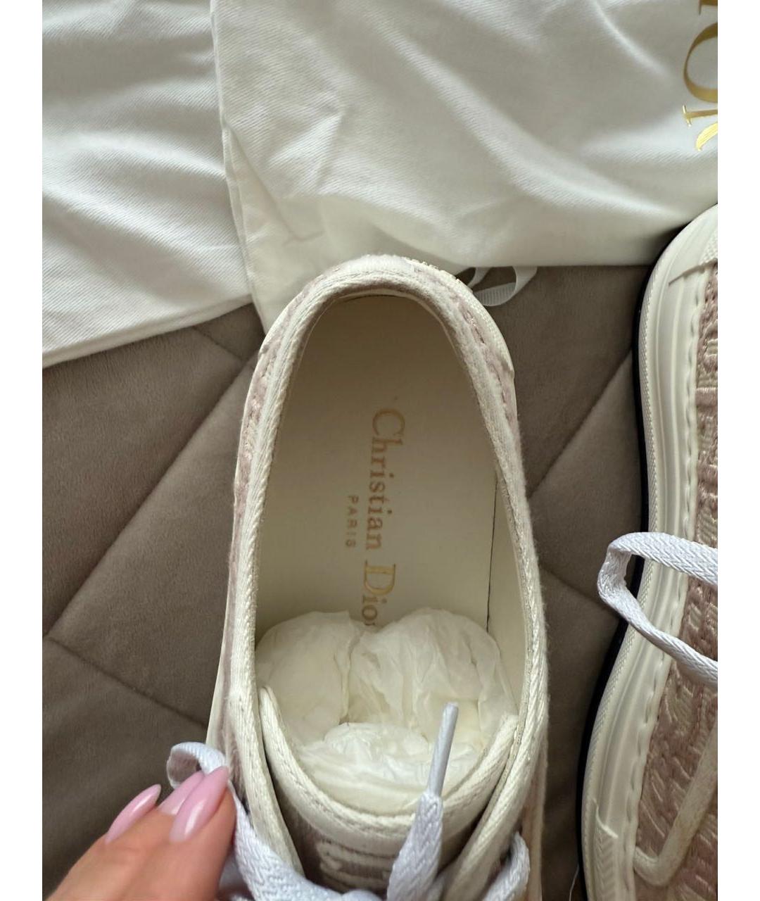 CHRISTIAN DIOR Розовые текстильные кеды, фото 6