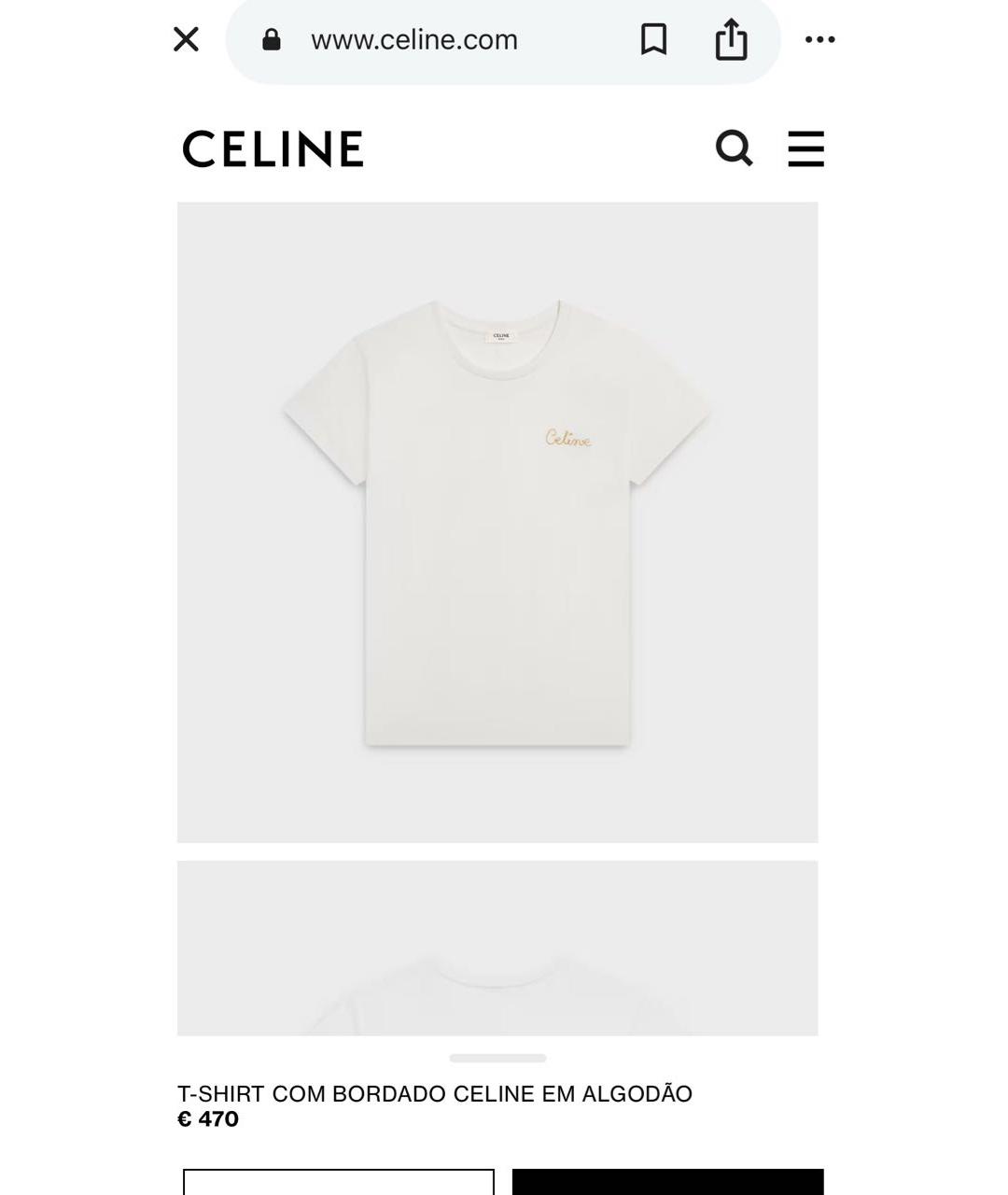 CELINE Белая хлопковая футболка, фото 4