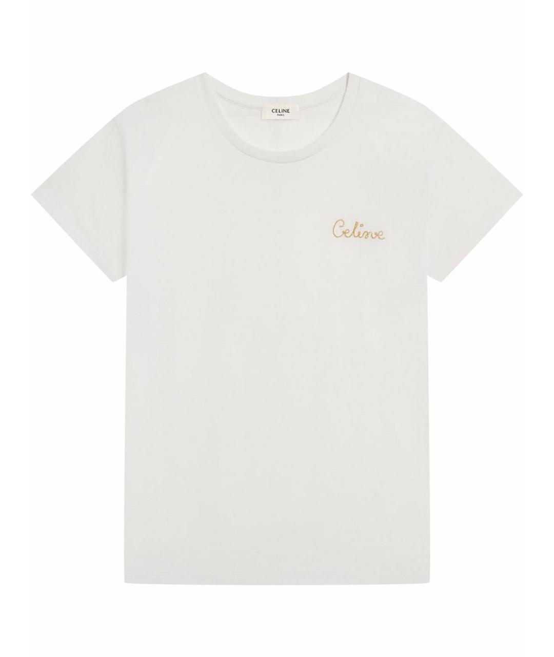 CELINE Белая хлопковая футболка, фото 1