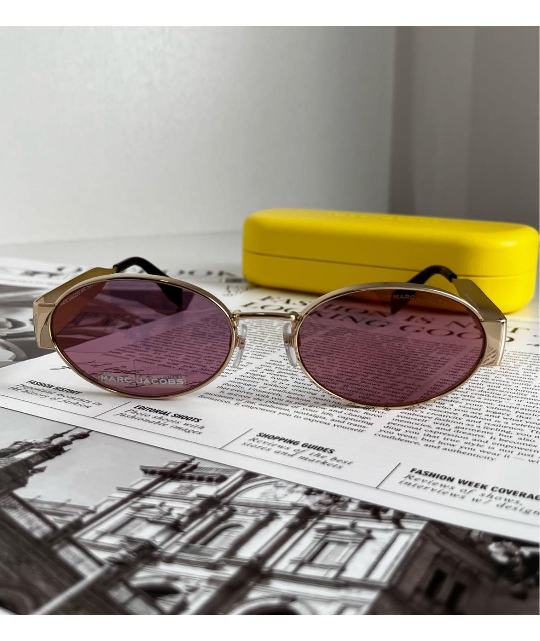 MARC JACOBS Розовые металлические солнцезащитные очки, фото 4
