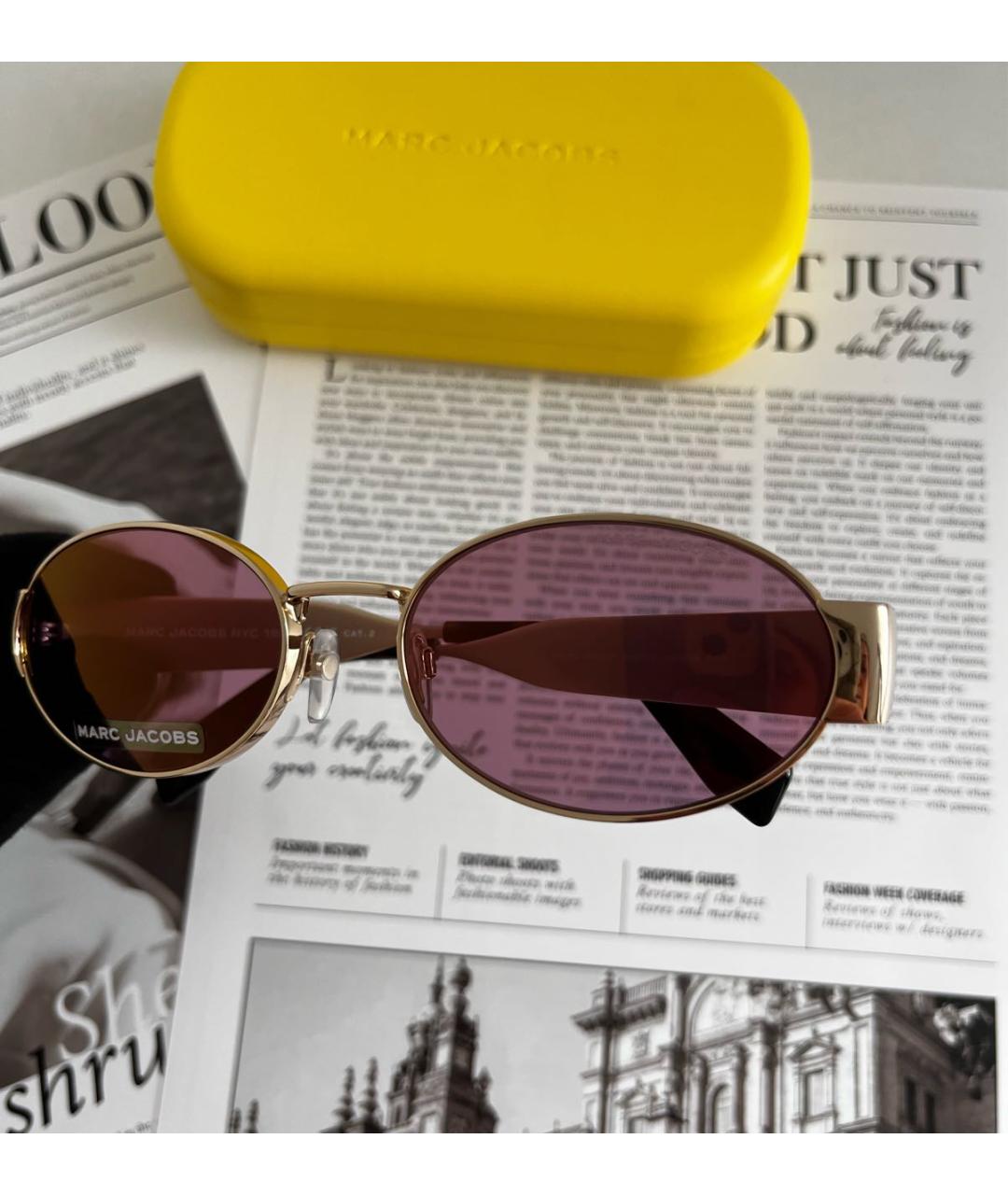 MARC JACOBS Розовые металлические солнцезащитные очки, фото 6