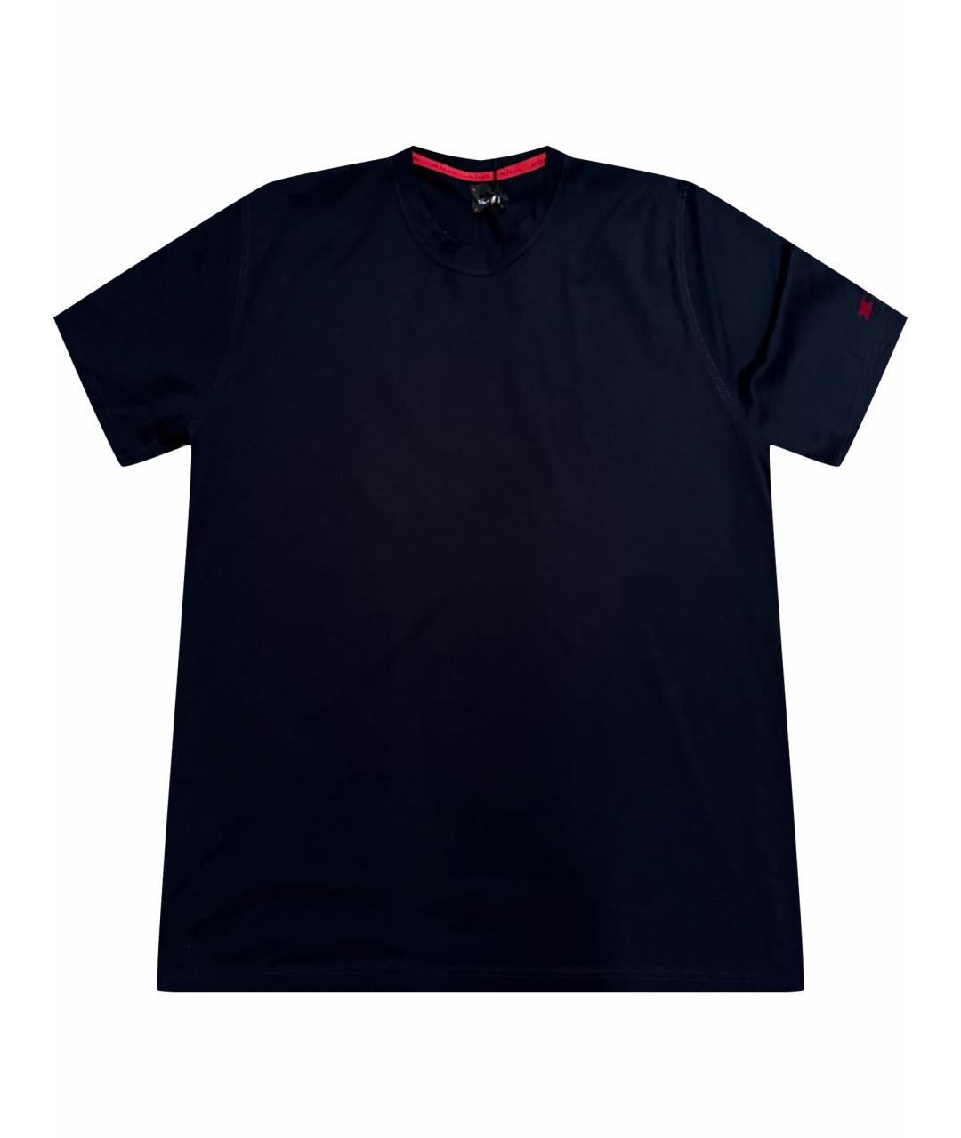 KITON Темно-синяя хлопковая футболка, фото 1