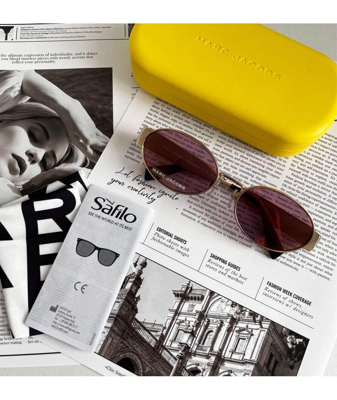 MARC JACOBS Розовые металлические солнцезащитные очки, фото 8