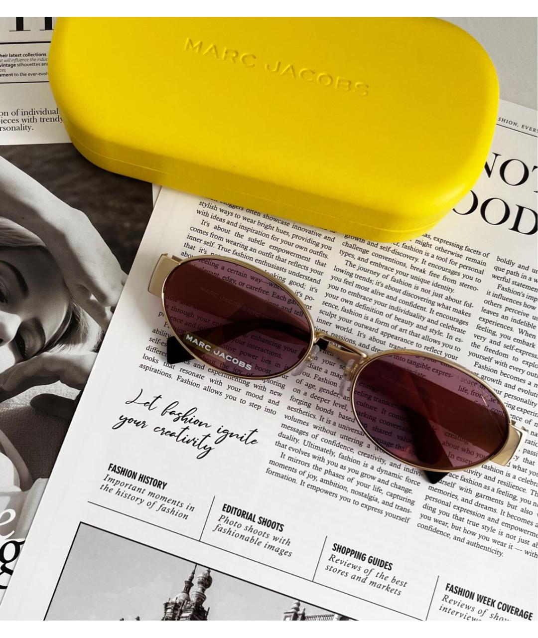 MARC JACOBS Розовые металлические солнцезащитные очки, фото 2