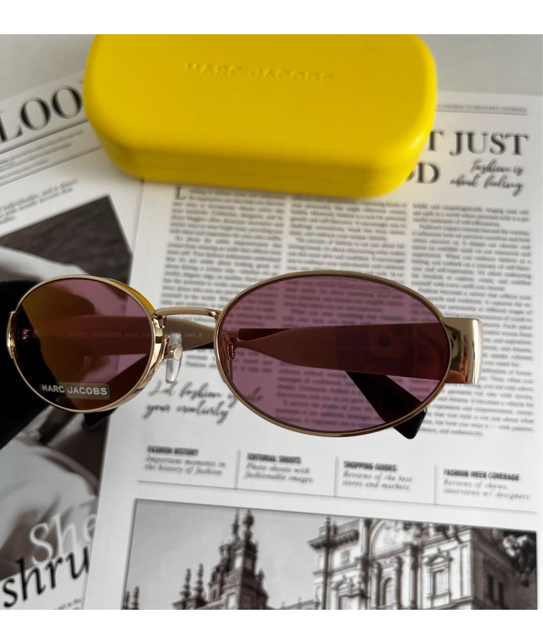 MARC JACOBS Розовые металлические солнцезащитные очки, фото 5