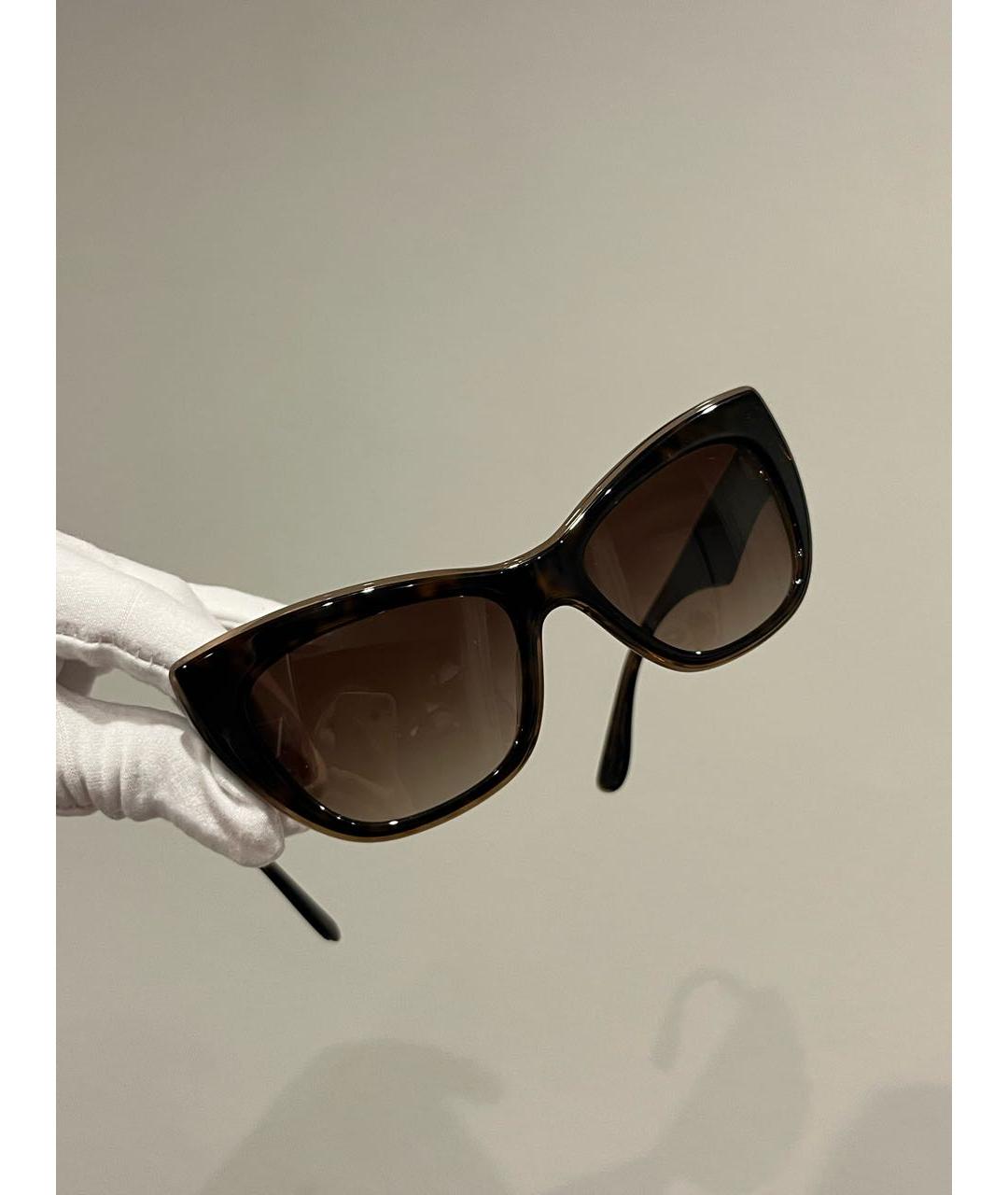 DOLCE&GABBANA Коричневые пластиковые солнцезащитные очки, фото 3