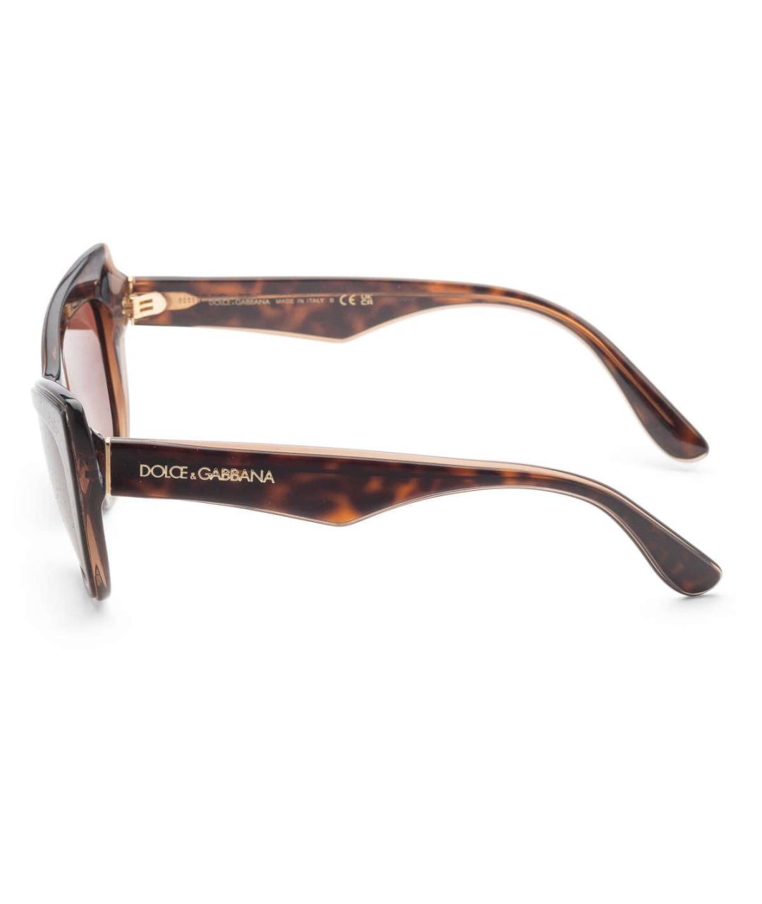 DOLCE&GABBANA Коричневые пластиковые солнцезащитные очки, фото 2