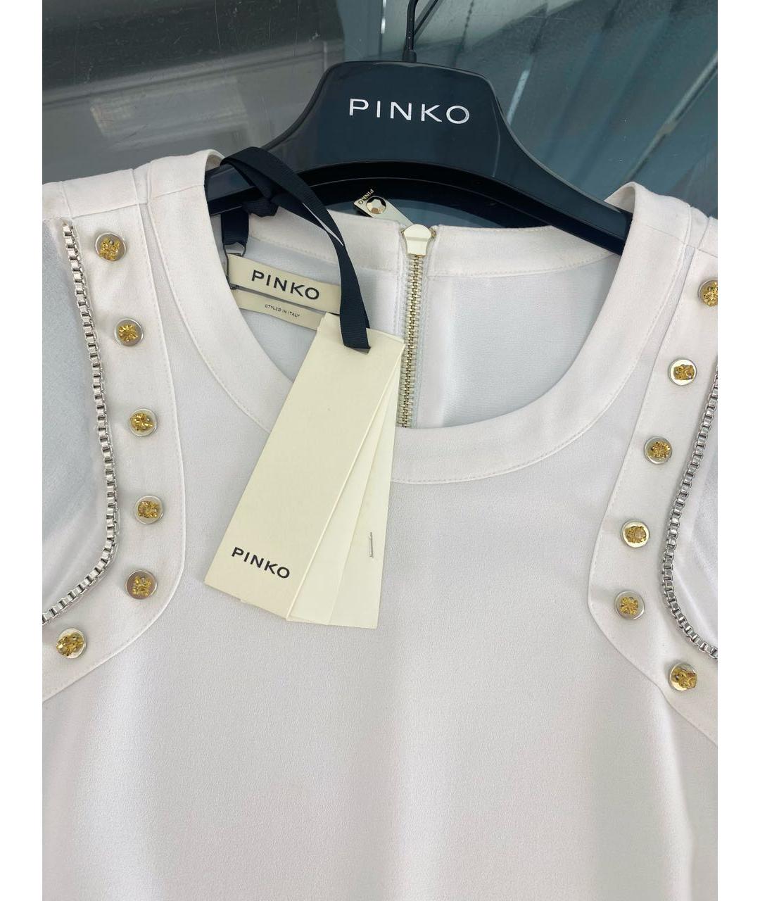 PINKO Белое полиэстеровое платье, фото 3
