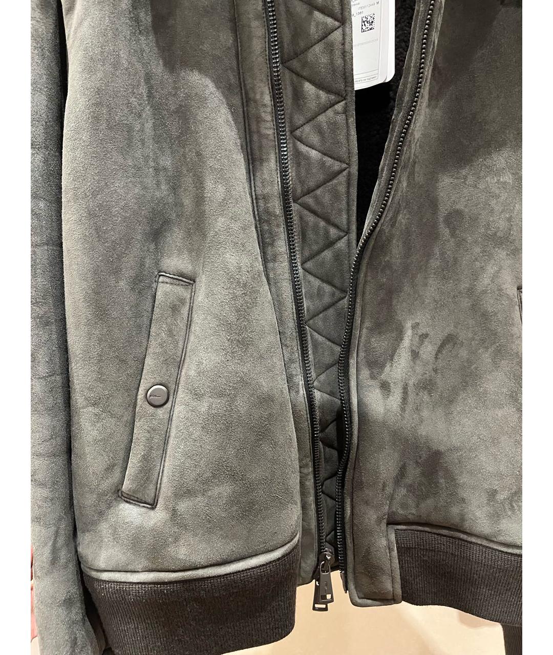 RALPH LAUREN Антрацитовая кожаная дубленка/шуба, фото 4