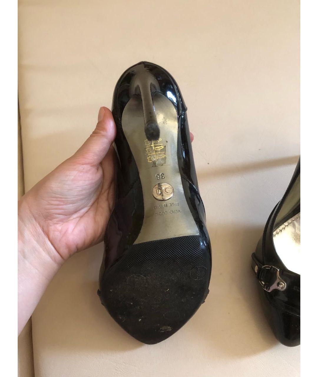 DOLCE&GABBANA Черные кожаные туфли, фото 5
