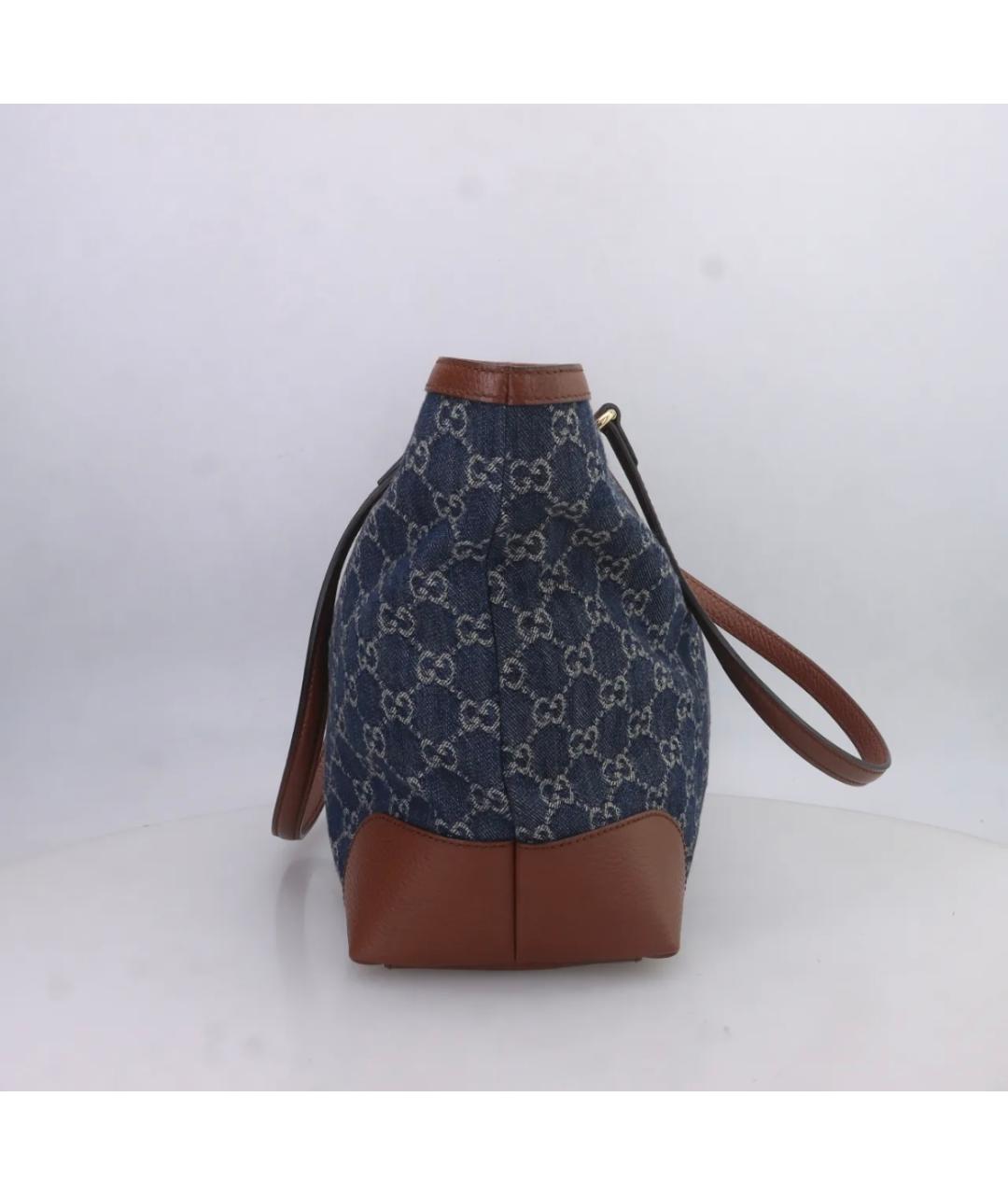 GUCCI Синяя деним сумка тоут, фото 3