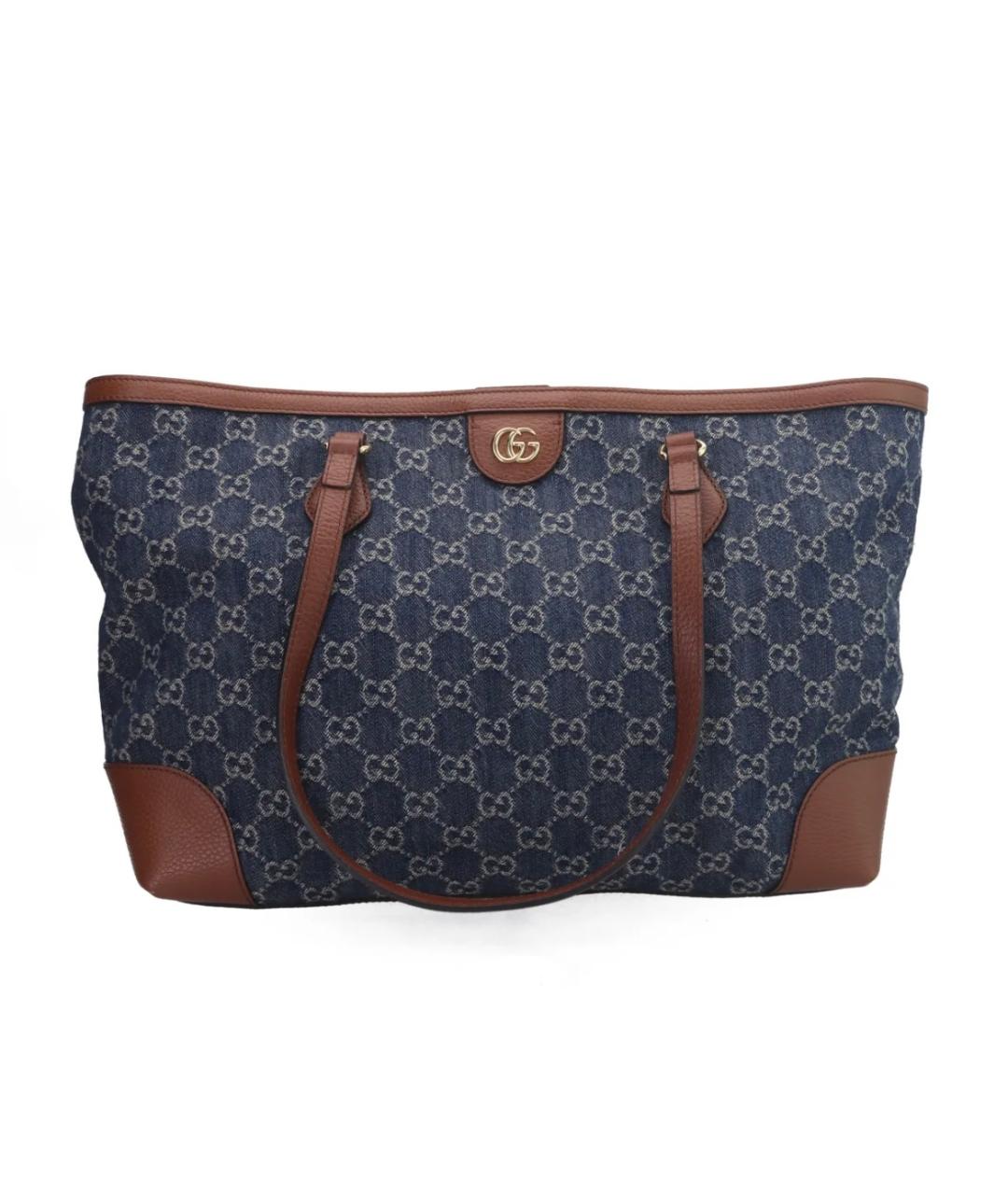 GUCCI Синяя деним сумка тоут, фото 10