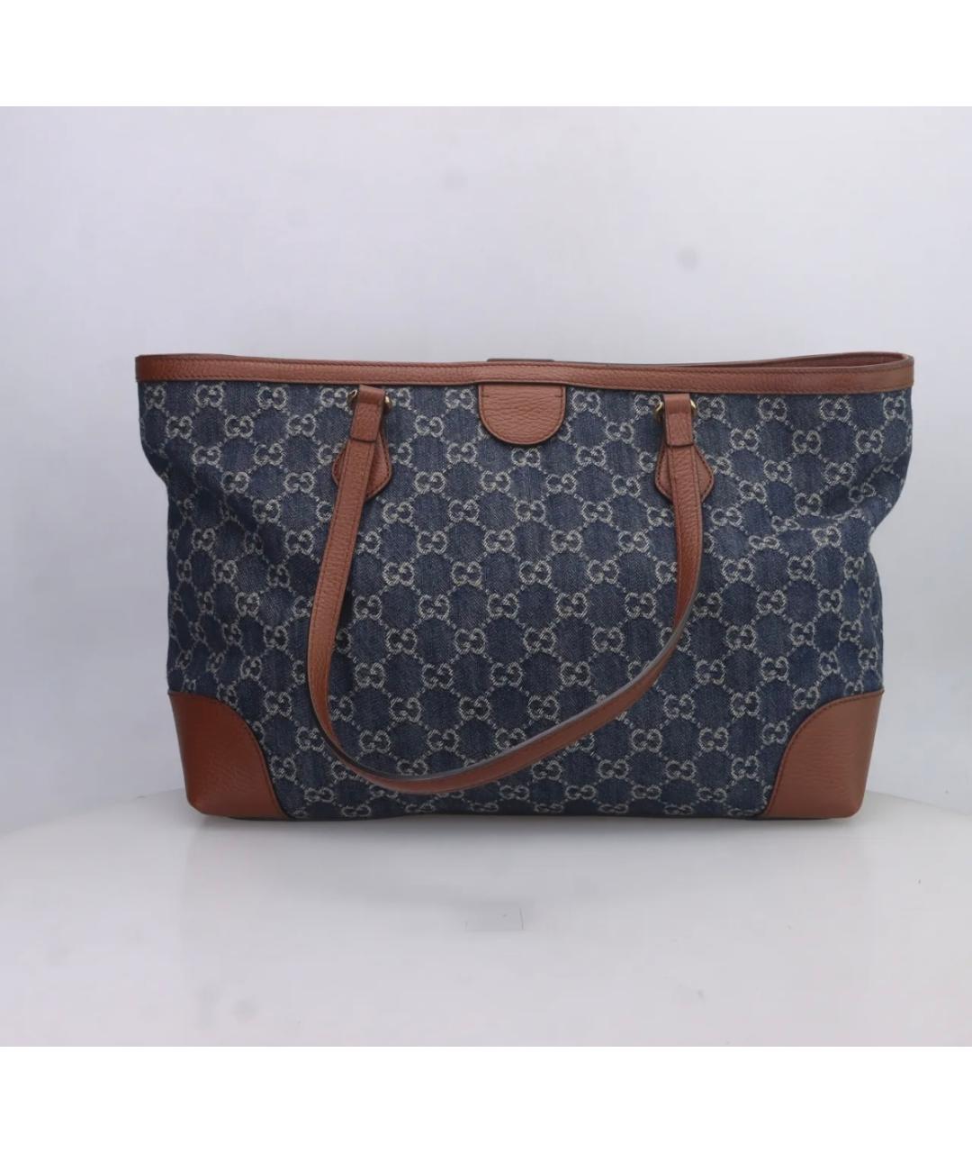 GUCCI Синяя деним сумка тоут, фото 2