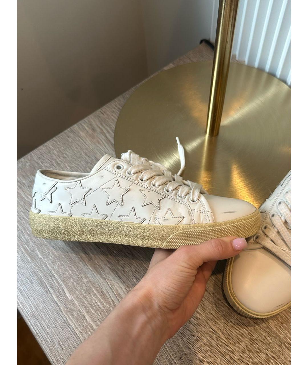 SAINT LAURENT Белые кожаные кеды, фото 8
