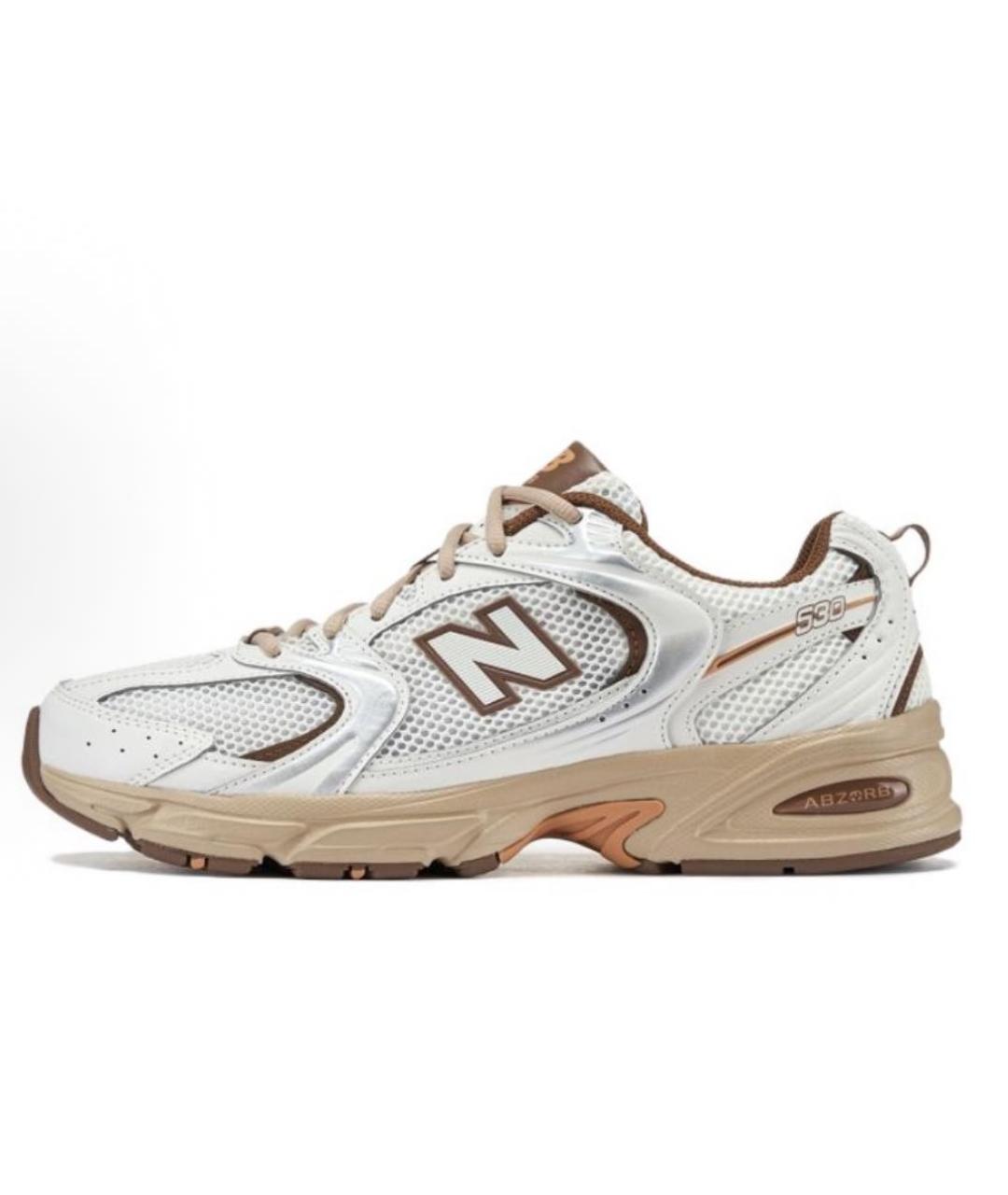 NEW BALANCE Бежевые кожаные кроссовки, фото 6