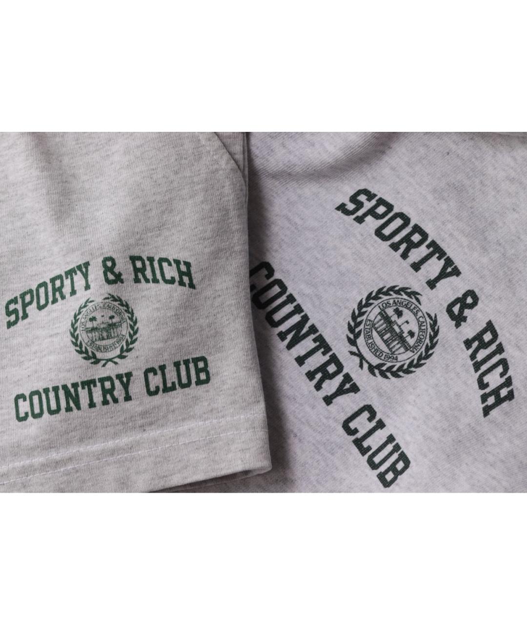SPORTY AND RICH Серый хлопковый спортивные костюмы, фото 7
