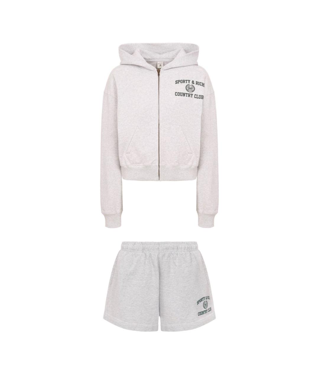 SPORTY AND RICH Серый хлопковый спортивные костюмы, фото 9