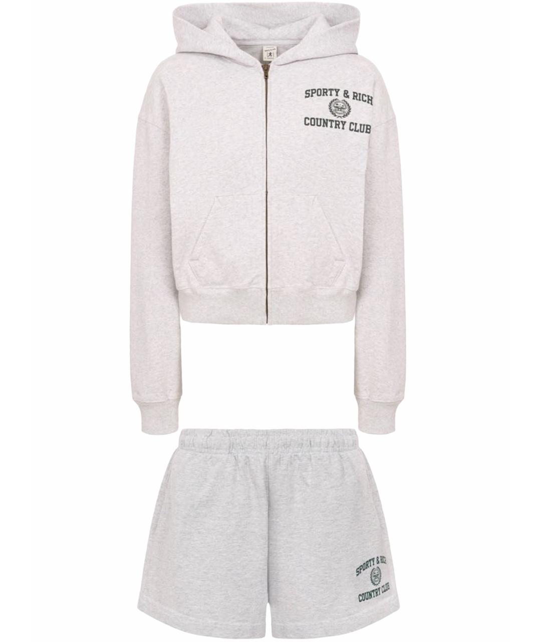 SPORTY AND RICH Серый хлопковый спортивные костюмы, фото 1