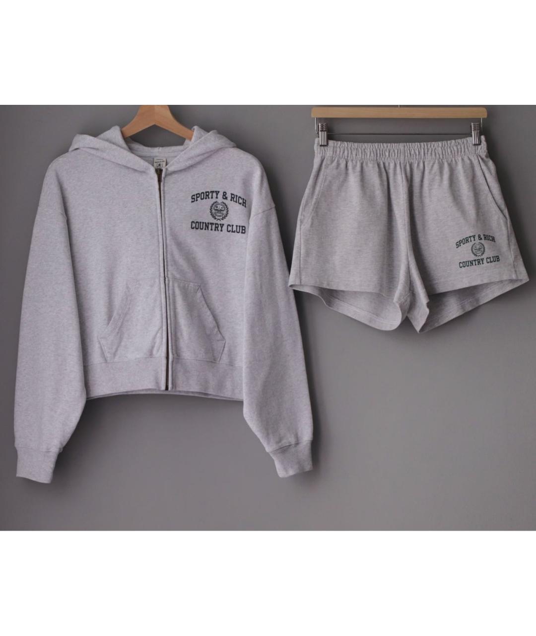 SPORTY AND RICH Серый хлопковый спортивные костюмы, фото 2