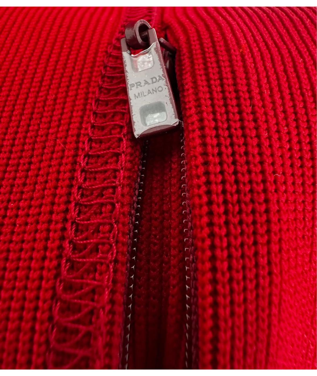 PRADA Бордовые полиэстеровые брюки узкие, фото 5